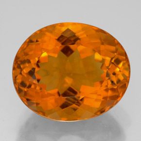 Citrino Giallo-arancione naturale da 10.25 ct, Taglio ovale, VVS-VS
