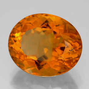 Citrino Giallo-arancione naturale da 10.25 ct, Taglio ovale, VVS-VS