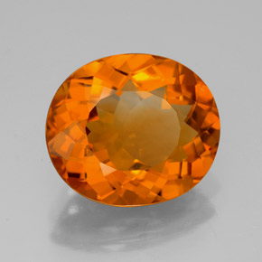 Citrino naturale arancione da 5,22 ct, taglio ovale, VVS-VS