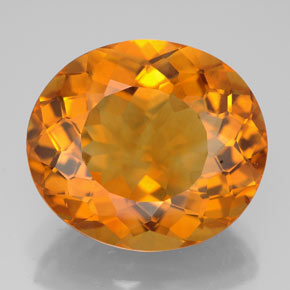 Citrino naturale arancione da 12,89 ct, taglio ovale, VVS