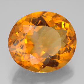 Citrino naturale arancione da 12,89 ct, taglio ovale, VVS