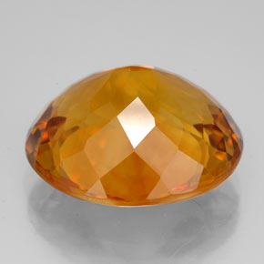 Citrino naturale arancione da 12,89 ct, taglio ovale, VVS
