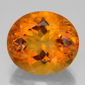 Citrino naturale arancione da 13,96 ct, taglio ovale, VVS