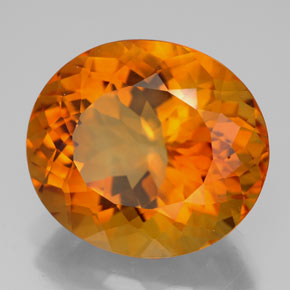 Citrino naturale arancione da 13,96 ct, taglio ovale, VVS