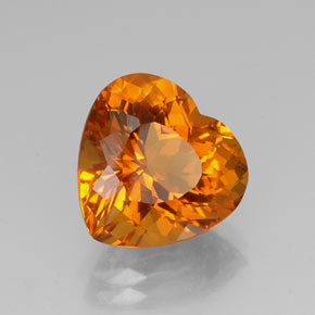 Citrino Giallo-arancione naturale da 7.74 ct, A forma di cuore, IF