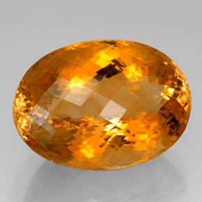 Citrino naturale giallo da 66,07 ct, taglio ovale, VVS