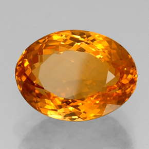 Citrino naturale arancione da 14,85 ct, taglio ovale, VVS
