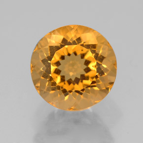 Citrino Giallo oro naturale da 3.30 ct, Taglio rotondo, IF