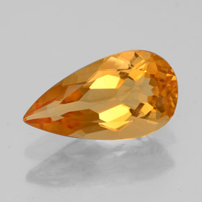 Citrino naturale giallo da 2,88 ct, taglio a pera, VVS