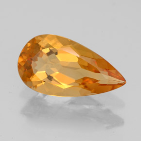 Citrino naturale giallo da 2,88 ct, taglio a pera, VVS
