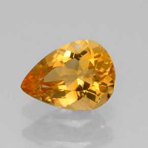 Citrino Giallo oro naturale da 1.51 ct, Forma a pera, VVS