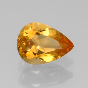 Citrino Giallo oro naturale da 1.51 ct, Forma a pera, VVS