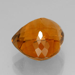 Citrino naturale arancione da 15,33 ct, a forma di cuore, VVS