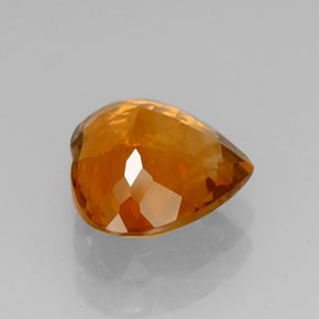 Citrino naturale giallo da 7,43 ct, a forma di cuore, VVS