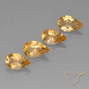 Gemme di Citrino Orange-Gold  naturale da 3.05 ct, Forma a pera, VVS