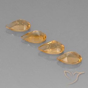 Gemme di Citrino Orange-Gold  naturale da 3.05 ct, Forma a pera, VVS