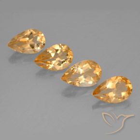 3.11ctw Naturale Arancio Medio Citrino, Forma a pera, VVS