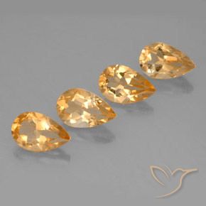Gemme di Citrino Arancio Medio naturale da 3.11 ct, Forma a pera, VVS