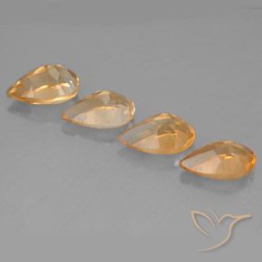 Gemme di Citrino Arancio Medio naturale da 3.11 ct, Forma a pera, VVS