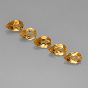 Citrino naturale giallo da 3,37 ct, taglio a pera, VVS-VS
