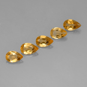 Citrino naturale giallo da 3,37 ct, taglio a pera, VVS-VS