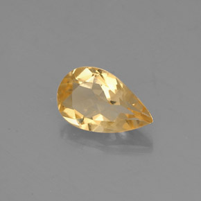 Citrino naturale giallo da 0,67 ct, taglio a pera, VVS-VS