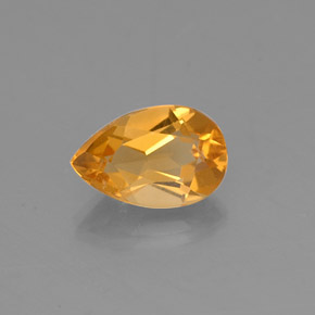 Citrino naturale giallo da 0,78 ct, taglio a pera, VVS-VS