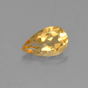 Citrino naturale giallo da 0,76 ct, taglio a pera, VVS-VS
