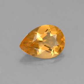 Citrino naturale giallo da 0,88 ct, taglio a pera, VS