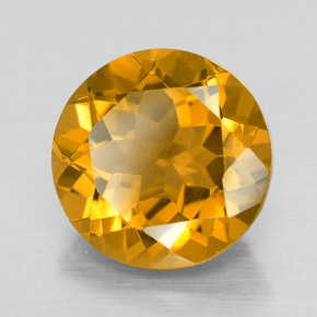 Citrino Giallo oro naturale da 5.49 ct, Taglio rotondo, VVS