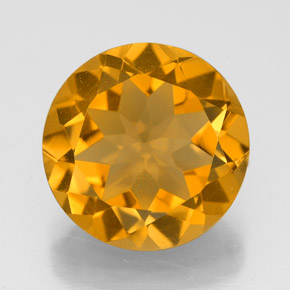 Citrino naturale giallo da 5,25 ct, taglio rotondo, VVS