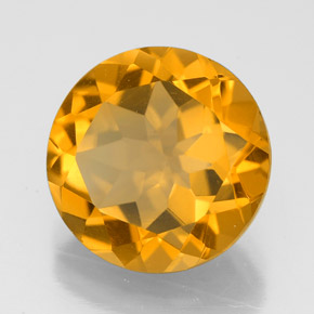 Citrino naturale giallo da 5,25 ct, taglio rotondo, VVS
