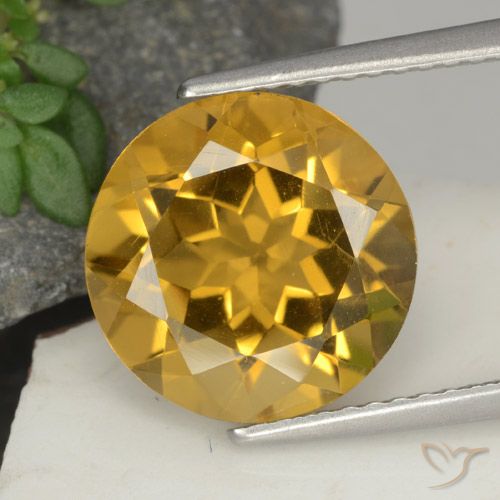 4.48ct Naturale Light Brownish Golden  Citrino, Rotondo, VS