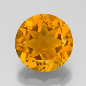 Citrino naturale giallo da 4,40 ct, taglio rotondo, VVS