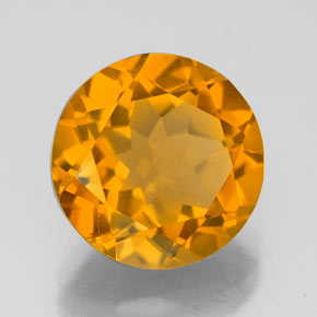 Citrino naturale giallo da 4,40 ct, taglio rotondo, VVS