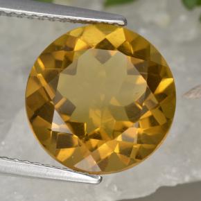 Citrino naturale dorato da 5,87 ct, taglio rotondo, VVS-VS