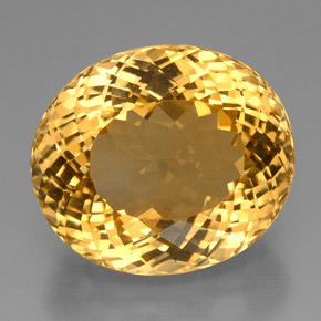 Citrino naturale giallo da 57,19 ct, taglio ovale, VVS