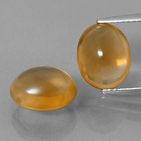 Citrino naturale dorato da 6,40 ct, taglio ovale, trasparente