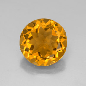 Citrino naturale giallo da 4,30 ct, taglio rotondo, VVS-VS