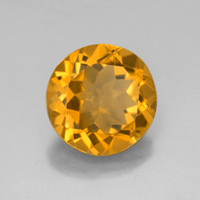 Citrino naturale giallo da 4,30 ct, taglio rotondo, VVS-VS