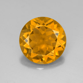 Citrino naturale giallo da 3,90 ct, taglio rotondo, VS