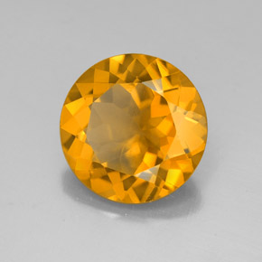 Citrino naturale giallo da 3,90 ct, taglio rotondo, VS