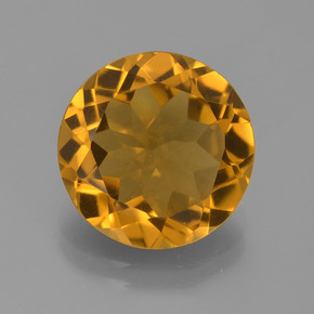 Citrino naturale giallo da 5,14 ct, taglio rotondo, VVS-VS