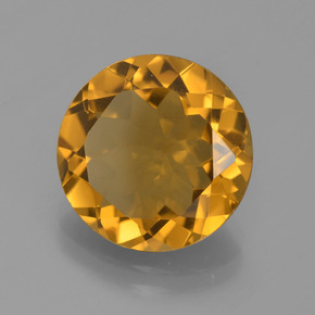 Citrino naturale giallo da 5,14 ct, taglio rotondo, VVS-VS