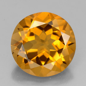 Citrino naturale arancione da 4,05 ct, taglio rotondo, VVS-VS