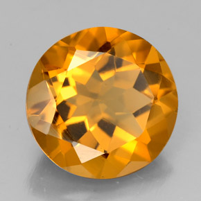 Citrino naturale arancione da 4,05 ct, taglio rotondo, VVS-VS