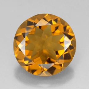Citrino naturale arancione da 5,44 ct, taglio rotondo, VVS-VS