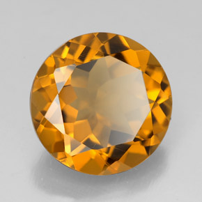 Citrino naturale arancione da 5,44 ct, taglio rotondo, VVS-VS