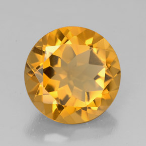 Citrino naturale giallo da 4,27 ct, taglio rotondo, VS