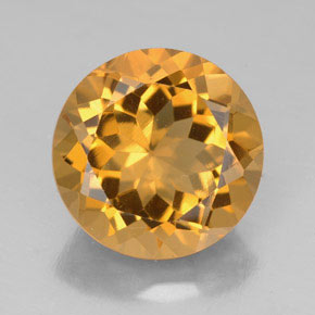 Citrino naturale giallo da 5,74 ct, taglio rotondo, VVS-VS